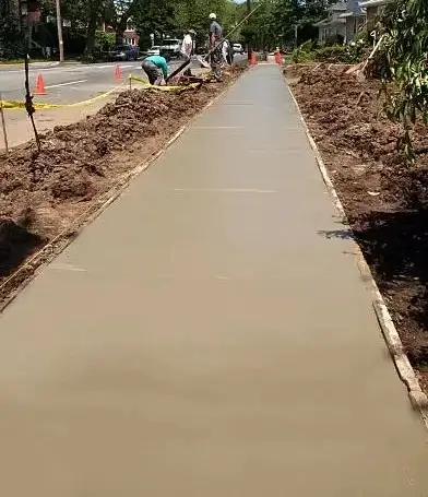 Concrete sidewalk